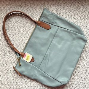 Blue and Brown Fossil Purse